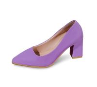2026 Mother of The Bride - Zapatos de tacón alto para mujer, plataforma cómoda, forro suave, para trabajo, cóctel, puntera puntiaguda, clásica, elegante, formal, Purple, 40 EU