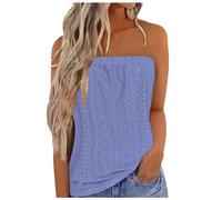 2026 - Mujeres Impresión sin Tirantes Bandeau Tank Casual Sin Mangas Verano Vacaciones Suelta Fiesta Top Camisa Blusa Mujeres Tanques Top E Girl Ropa Mujer, morado, L