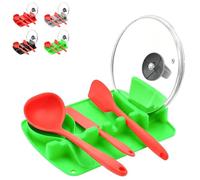 2026 New 2-in-1 Silicone Utensil Rest with Drip Pad, Spoons Rest, Heat-Resistant Spoon Rests, Kitchens Gadgets & Kitchen Utensils Holder, for Kitchens Counter (Green)