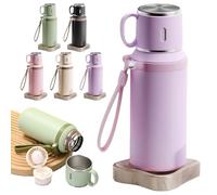 2026 New 2 In 1 Stainless Steel Vacuum Insulated Bottle With Lidded Cup - 316 Hot & Cold Stainless Steel Water Bottle, Leak-proof Large Capacity, for Coffee, Water, Gym, Work, Travel, Car (Purple)