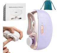 2026 New 3-in-1 Automatic Electric Nail Clipper with Polishing & LED Light, 2 Adjustable Speeds, Safe & Quiet Nail Trimmer for Baby, Adults and Seniors (Purple)