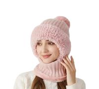 2026 New 3 In 1 Beanie Hat for Women, Upgrade 3 In 1 Beanie Hat with Scarf and Mask, Suitable for Winter Outdoor Use (Pink)