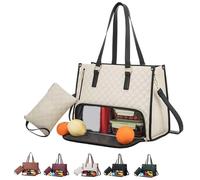 2026 New 3 in 1 Tote Bag, Work Tote Bag with Lunch Compartment, 15.6 Inchs Laptopwith, Lightweight Leakproof (Light White)