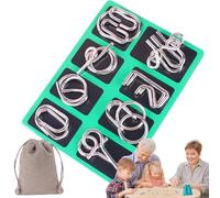 2026 New 3dmetal Montessori Puzzle Solving, Metal Brain Teaser Puzzles, Metal Puzzles for Adults, Steel IQ Games, Physics Mind, for Family Game Nights and Travel Entertainment (E)