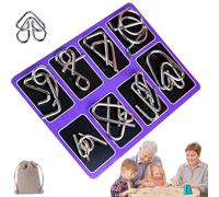 2026 New 3dmetal Montessori Puzzle Solving, Metal Brain Teaser Puzzles, Metal Puzzles for Adults, Steel IQ Games, Physics Mind, for Family Game Nights and Travel Entertainment (B)