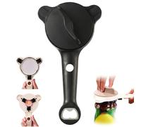 2026 New 4-In-1 Jar Opener & Adjustable Jar Opener Tool, Cap Crack Manual Can Openers Fits 2.5-9 CM Lids, Can Openers for Weak Hands Seniors, Stainless Steel Kitchen Gadget (Black)