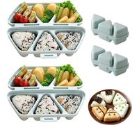 2026 New 6 In 1 Rice Ball Mold, Triangle Rice Ball Mold Set for Musubi & Japanese Rices Balls with 6 Foldable Easy-Release Nonstick Onigiri, Dishwasher-Safe & Microwaveable (Blue*2)
