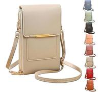 2026 New Anti-Theft Leather Bag for Women, Women's Touch Screen Mobile Phone Messenger Bag, Fashion Key Change Bags (Gray)