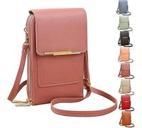 2026 New Anti-Theft Leather Bag for Women, Women's Touch Screen Mobile Phone Messenger Bag, Fashion Key Change Bags (Dark Pink)