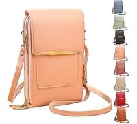 2026 New Anti-Theft Leather Bag for Women, Women's Touch Screen Mobile Phone Messenger Bag, Fashion Key Change Bags (Light Pink)