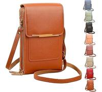 2026 New Anti-Theft Leather Bag for Women, Women's Touch Screen Mobile Phone Messenger Bag, Fashion Key Change Bags (Brown)