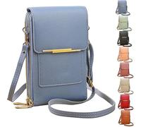 2026 New Anti-Theft Leather Bag for Women, Women's Touch Screen Mobile Phone Messenger Bag, Fashion Key Change Bags (Blue)