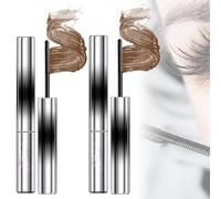 2026 New Brushless Metal Wands Mascaras, Lashoque Metal Wand Mascara, Iron Wand Mascara, Waterproof Long-Lasting 3D Curling Eyelas (Brown*2)