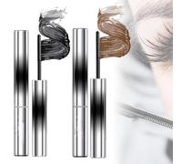 2026 New Brushless Metal Wands Mascaras, Lashoque Metal Wand Mascara, Iron Wand Mascara, Waterproof Long-Lasting 3D Curling Eyelas (Black+Brown)