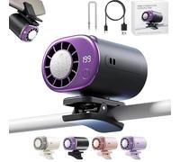 2026 New Car Clip On Air Conditioner Fan with LED Display - 360° Rotation, Portable Mini Cooling System for Auto Vehicle USB Rechargeable, 199 Speeds Adjustable, 16℃ Semi-Cooling Wide Clamp (A)
