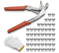 2026 New Car Clip Pliers with 50Pcs Retainer Clips & Work Gloves, Automotive Trim Removal Tool, Damage-Free Fastener Remover, Spring-Loaded, 17-4 Stainless Steel, 6.5" (1Pc)