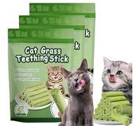 2026 New Cat Grass Teething Stick,Cat Grass Sticks for Indoor Cats,Edible Cats Chew Toy C-at Treats Snack for Hairball Removal,Teeth Cleaning,Cadental Cares, for Catnip Dental Care Self Play (3 Box)