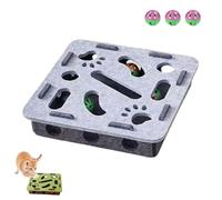 2026 New Cat Scratch Puzzle Enrichment Box, Cat Scratch Puzzle Box with 3 Track Balls, Interactive Felt Maze Toy for Cats Indoor Self Play, Scratching and Hunting Fun (Gray Square)