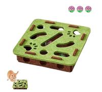 2026 New Cat Scratch Puzzle Enrichment Box, Cat Scratch Puzzle Box with 3 Track Balls, Interactive Felt Maze Toy for Cats Indoor Self Play, Scratching and Hunting Fun (Green Square)
