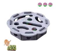 2026 New Cat Scratch Puzzle Enrichment Box, Cat Scratch Puzzle Box with 3 Track Balls, Interactive Felt Maze Toy for Cats Indoor Self Play, Scratching and Hunting Fun (Gray Flower Pattern)