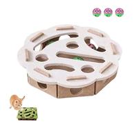 2026 New Cat Scratch Puzzle Enrichment Box, Cat Scratch Puzzle Box with 3 Track Balls, Interactive Felt Maze Toy for Cats Indoor Self Play, Scratching and Hunting Fun (Camel Flower Pattern)