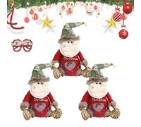 2026 New Christmas Bags Zipper Design,Christmas Doll Gift Bags,Reusable Christma Gift Bags for Presents Candy Fruit,Santa Snowman Snowflake Deer Shaped (3pcs B)