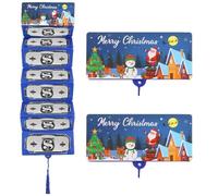 2026 New Christmas Cash Gift Envelope, DIY Surprise Card Holder with 10 Slots & Money Clip, Xmas Holiday Envelopes for Women Men Family (Blue)