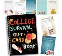 2026 New College Gift Card Book,7 x 5 Inch 25 Pages High School Graduation Gift Card Books,College Survival Album Keeper, Leaving Home High University School Care Package Cash Holder