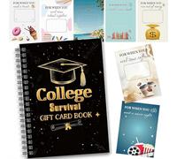 2026 New College Gift Card Book,7 x 5 Inch 25 Pages High School Graduation Gift Card Books,College Survival Album Keeper, Leaving Home High University School Care Package Cash Holder