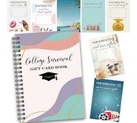 2026 New College Gift Card Book,7 x 5 Inch 25 Pages High School Graduation Gift Card Books,College Survival Album Keeper, Leaving Home High University School Care Package Cash Holder