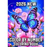2026 New Color by Number Coloring Book: Large Print Beautiful Color By Number Coloring Book Halloween, Brid, Christmas, Flowers, And More Easy Coloring Page Design
