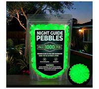 2026 New Colorful Glow-in-the-Dark Garden Stones - Glowing Pebbles for Garden, Pathway, Fish Tank & Outdoor Decor, Safe & Reusable Night Guide (Green,1000)