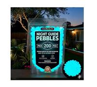 2026 New Colorful Glow-in-the-Dark Garden Stones - Glowing Pebbles for Garden, Pathway, Fish Tank & Outdoor Decor, Safe & Reusable Night Guide (Blue,200)