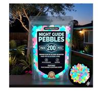 2026 New Colorful Glow-in-the-Dark Garden Stones - Glowing Pebbles for Garden, Pathway, Fish Tank & Outdoor Decor, Safe & Reusable Night Guide (Multicolor,200)