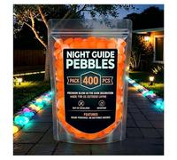 2026 New Colorful Glow-In-The-Dark Garden Stones, Luminous Pebbles for Walkway Patio Yard Fish Tank Aquarium Decor, Glowing Rocks for Pathway Garden Crafts (Orange,400 PCS)
