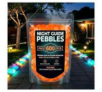 2026 New Colorful Glow-In-The-Dark Garden Stones, Luminous Pebbles for Walkway Patio Yard Fish Tank Aquarium Decor, Glowing Rocks for Pathway Garden Crafts (Orange,600 PCS)