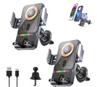 2026 New Cool Car Wireless Fast Charging Holder, 90° Switch Between Horizontal Vertical, Charge Faster, Smart Sensor Open, Universal Air Vent Phone Holder for All Smartphones (G-2PC)