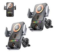 2026 New Cool Car Wireless Fast Charging Holder, Charge Faster, Wireless Charging Rotating Car Mount, 360° Rotation, 15w Universal, Smart Sensor Open, Switch Between Horizontal Vertical (Silver*2)