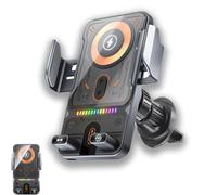 2026 New Cool Car Wireless Fast Charging Holder, Motorized 90° Rotating Air Vent Phone Holder for Smartphones, Switch Between Horizontal Vertical (Silver)