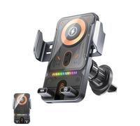 2026 New Cool Car Wireless Fast Charging Holder, Smart 2-in-1 Car Rotating Mobile Phone Holder & Wireless Charger, 15W Auto-Clamping Wireless Car Charger Mount with 90° Rotating (Gray)