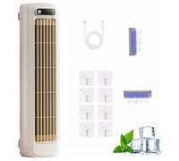 2026 New Cooling Ace Portable Air Conditioner, Quiet Desktop Tower Fan with 3 Speeds & LED Touch Screen, 3D Circulating Air-cooled Fan, Cooling Fan for Bedroom Office Home (Beige, Charging)