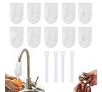 2026 New Cotton Filter Bag for Faucet, Splash-Proof, for Hot and Cold Water Faucets Kitchen Sink & Bathroom Faucets Traps Limescale and Sediment (10 Cotton+4 T-Straps)