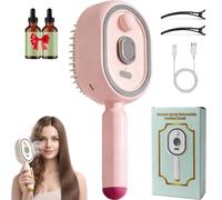 2026 New Electric Spray Air Cushion Massage Comb,Electric Steam Brush For Hair,Rechargeable Detangling Steam Brush For Short Hair, Reduce Frizz, Nourishes Hairs, Anti-Static (Pink)