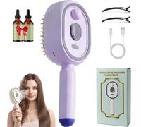 2026 New Electric Spray Air Cushion Massage Comb,Electric Steam Brush For Hair,Rechargeable Detangling Steam Brush For Short Hair, Reduce Frizz, Nourishes Hairs, Anti-Static (Purple)