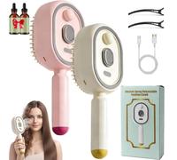 2026 New Electric Spray Air Cushion Massage Comb,Electric Steam Brush For Hair,Rechargeable Detangling Steam Brush For Short Hair, Reduce Frizz, Nourishes Hairs, Anti-Static (2PCS B)