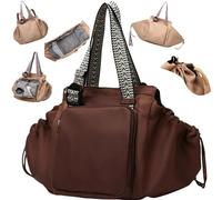 2026 New Essential Tote Bag - Multifunctional Everyday Bag with 15 Smart Pockets, Tote Great Storage for Ladies (Brown)