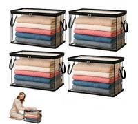 2026 New Extra Large Storage Bags, Large Clear Thick Plastic Storage Box With Hinged Lid, Stackable, for Home, Travel, Attic and Moving (2)
