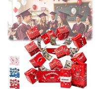 2026 New Graduation Explosion Gift Box,Funny DIY Graduation Pop Up Money Box,Graduations Surprise Pop Up Gifts Boxes for Grad,Birthday Anniversary Valentine Proposal Gift (Red, 6pcs)