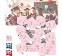 2026 New Graduation Explosion Gift Box,Funny DIY Graduation Pop Up Money Box,Graduations Surprise Pop Up Gifts Boxes for Grad,Birthday Anniversary Valentine Proposal Gift (Pink, 16pcs)