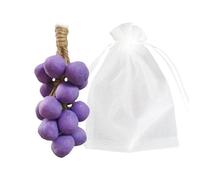 2026 New Grape Soap on a Rope,Handmade Grapes-Shaped Soaps,Decorative Aromatic Bar for Hand & Body Wash,Fresh Air & Home Décor Gift for Men & Women (Purple,20 pieces/mesh bag)